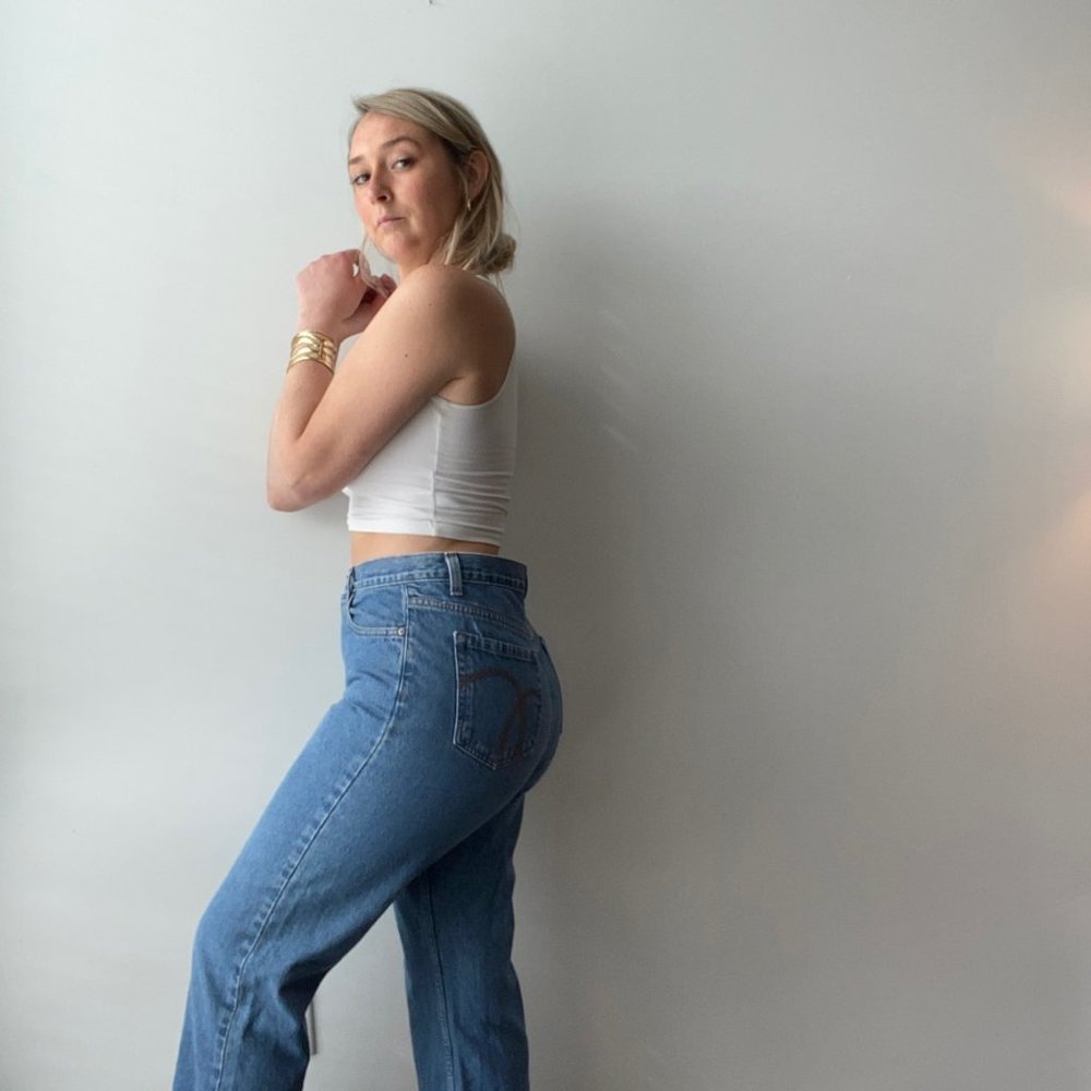Vintage Cropped High Rise Mom Jeans